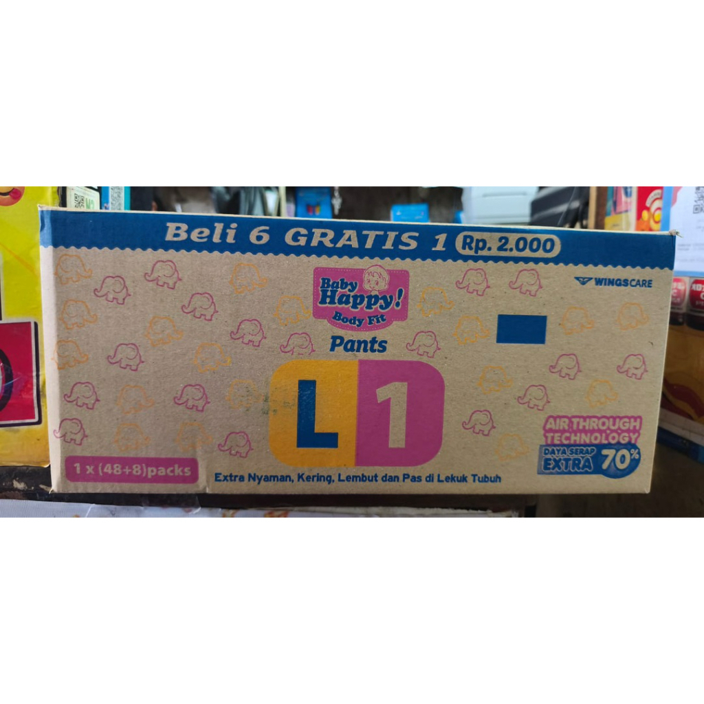 Baby Happy pants sachet size L @ 56 bks/ 1 Dus
