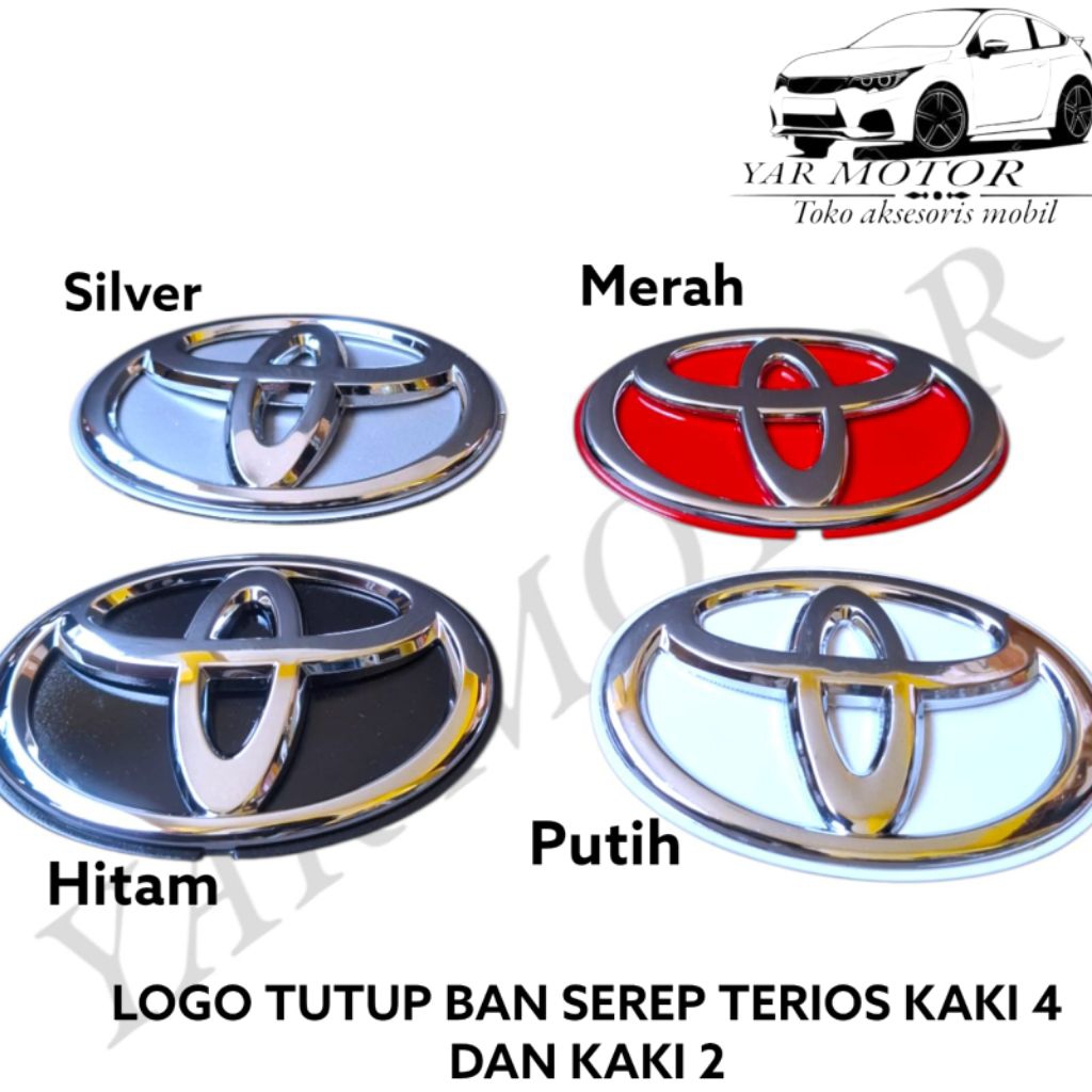 EMBLEM LOGO TOYOTA TUTUP COVER BELAKANG BAN SERAP RUSH