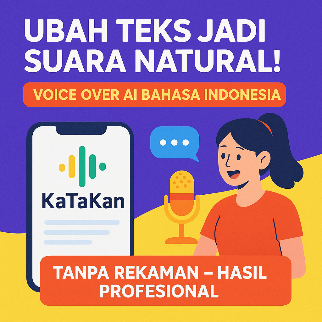 KaTakan AI Voice Over Indonesia & semua bahasa | Ubah Teks Jadi Suara Natural | Text to Speech Bahas