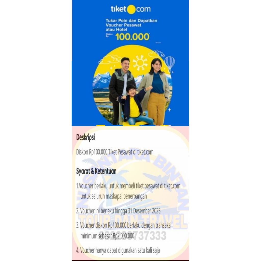 VOUCHER POT 100 RB TIKET.COM ALL MASKAPAI