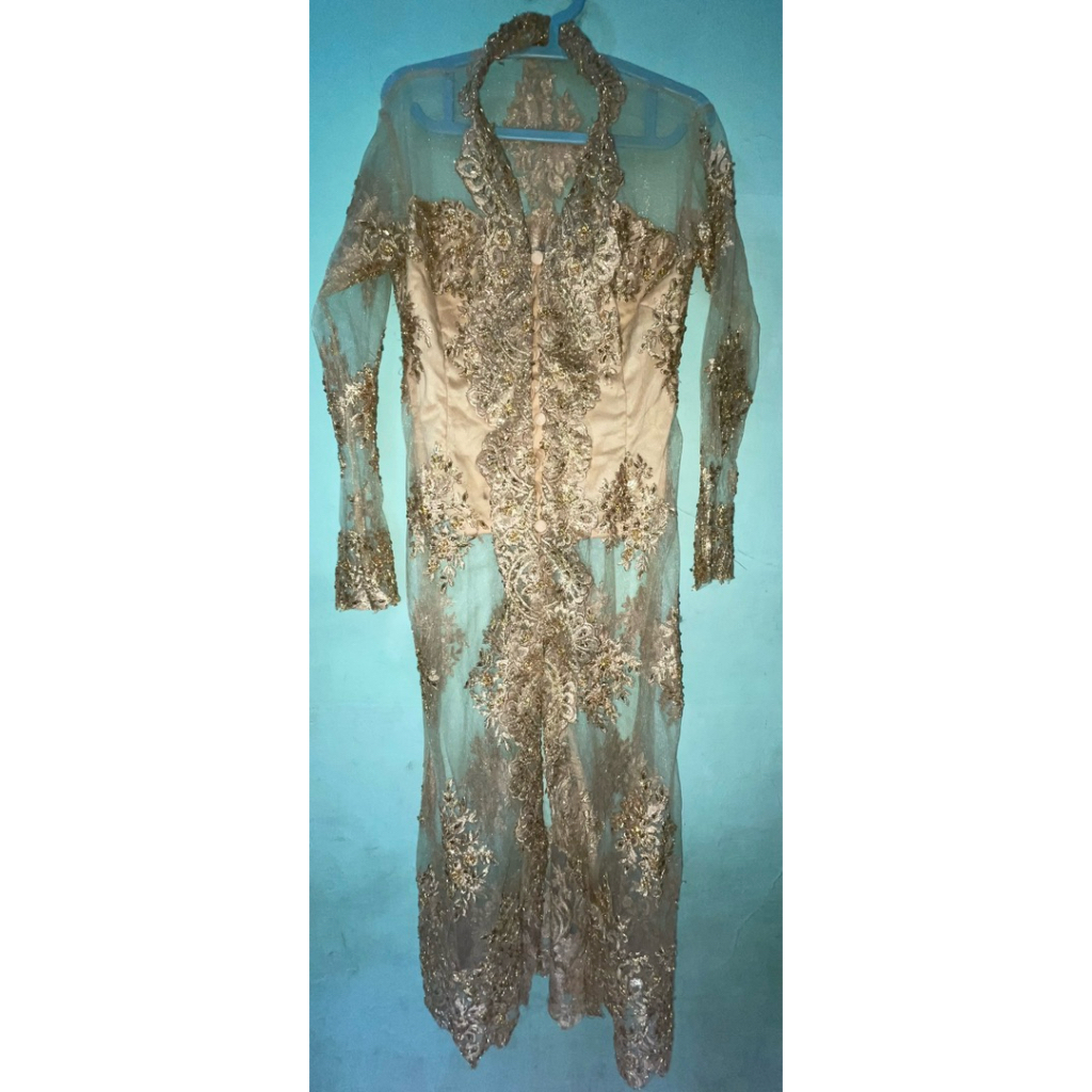 KEBAYA ATASAN PANJANG GOLD (preloved)