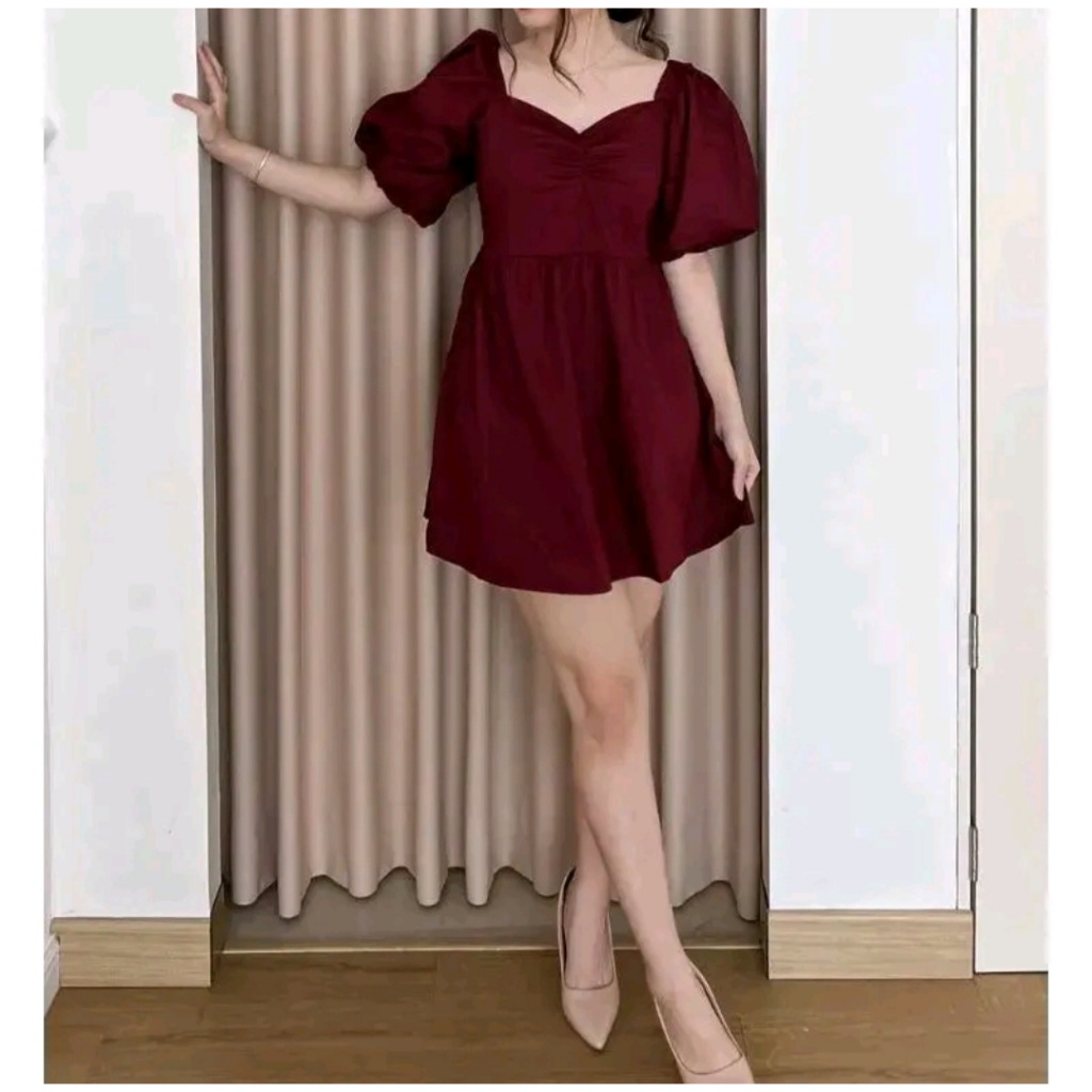 (eloxy) Acha Dress Natal Korean Style | Big Size Dress Casual Natal | M-XXXXL Dress Natal Formal Min