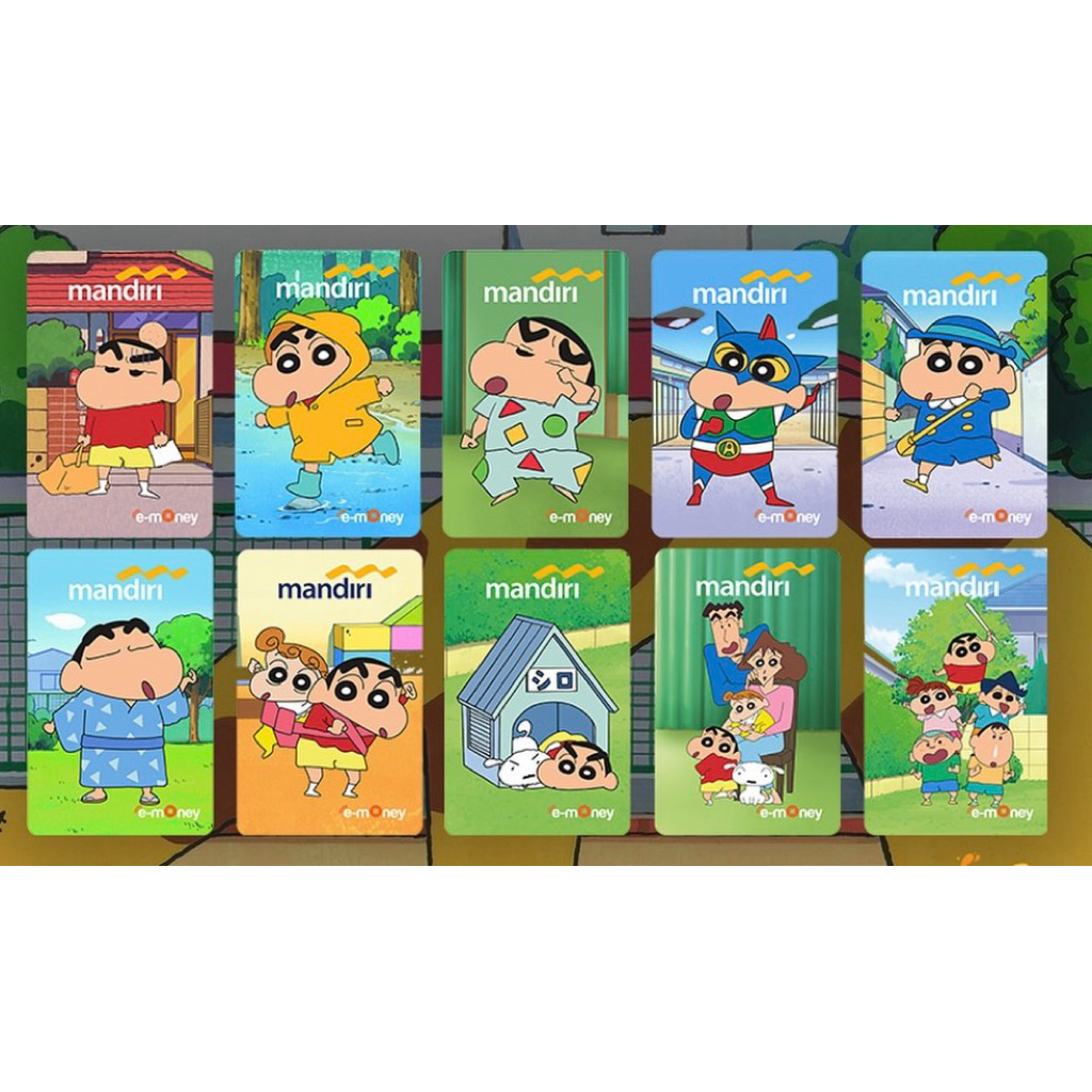 KARTU Mandiri E-Money CRAYON SHINCHAN, KARTU Mandiri E-Money GARFIELD, KARTU Mandiri E-Money SPIDERM