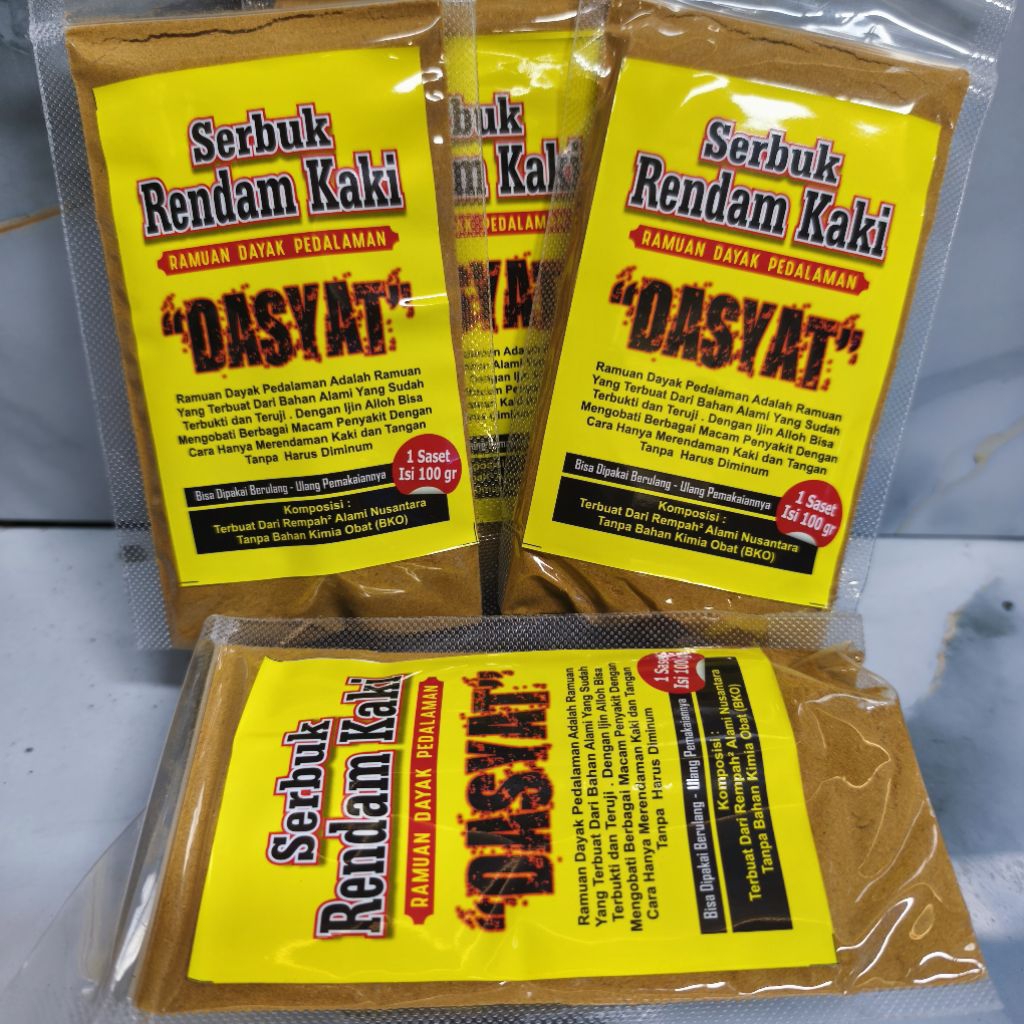 Serbuk Rendam Kaki Ramuan Dayak Pedalaman Dahsyat Rendaman Kaki Terapi Segala Penyakit Netto 100Gram