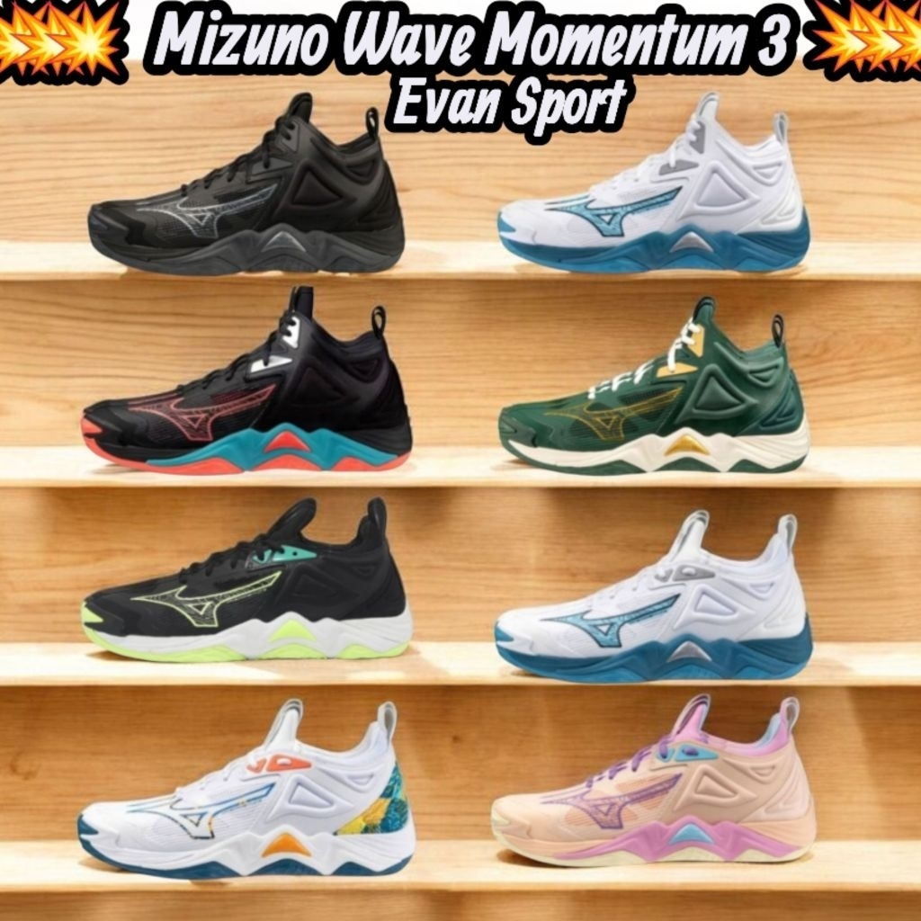 Mizuno Wave Momentum Import Sepatu Olahraga Pria Sepatu Terbaru Voli Sepatu Badminton cod Volley Bal