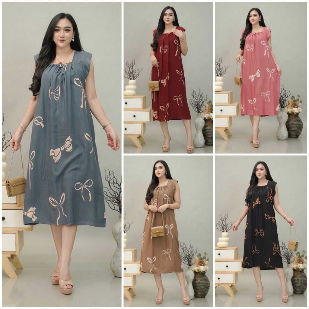 Bisa Pilih Warna Daster Yukensi Jumbo Kerut Dada Lengan Pendek Ld 130cm