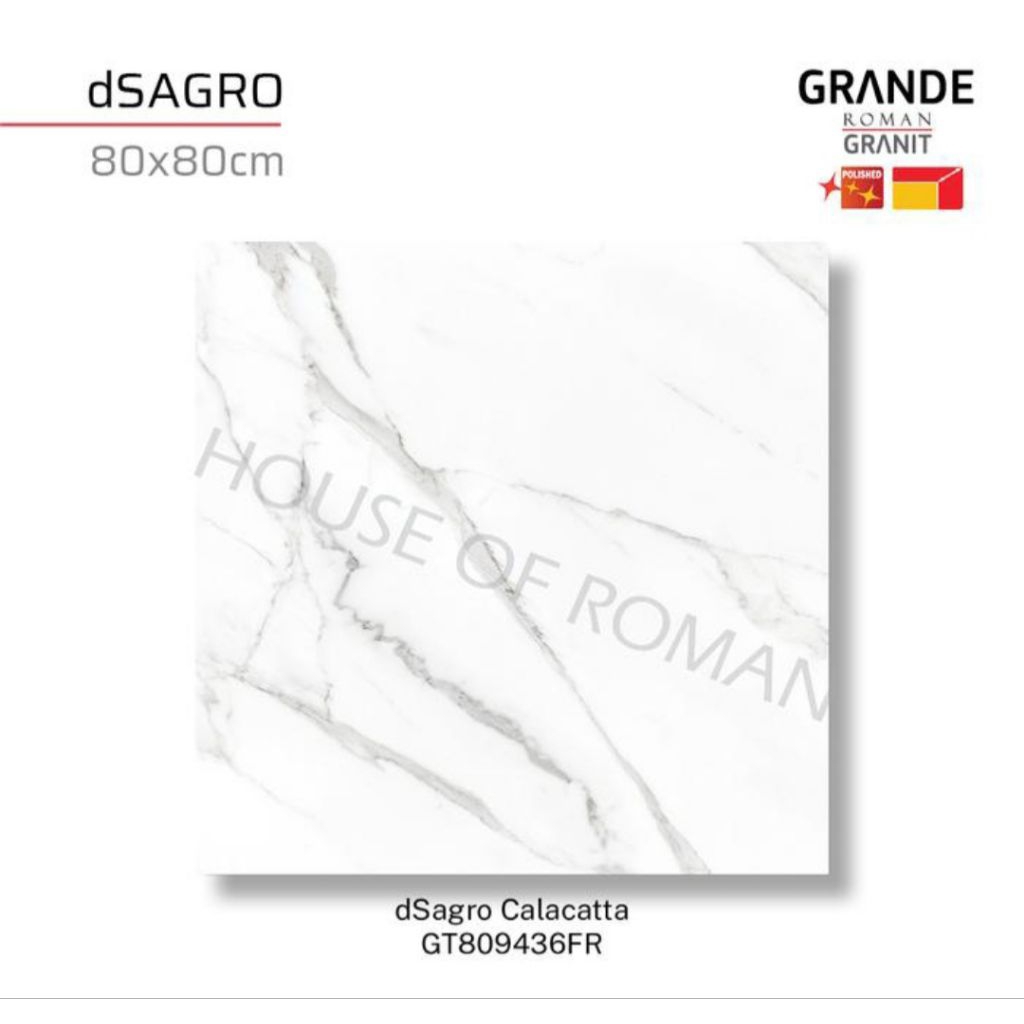 Roman Granit GT809436FR dSagro Calacatta 80x80 Kw1