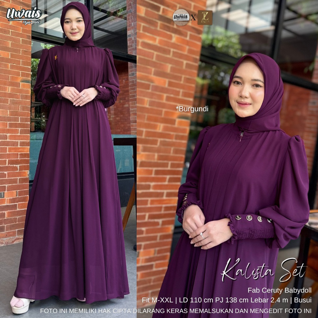 GAMIS UWAIS SET HIJAB POLOS BAJU LEBARAN 2026 BEST SELLWR ELEGAN PREMIUM CASUAL