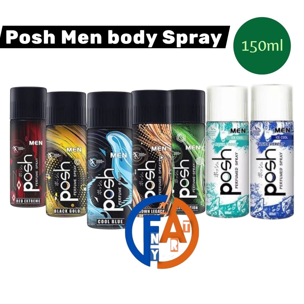 POSH MEN 150ml / Minyak Wangi POSH MEN Body Spray 150ml