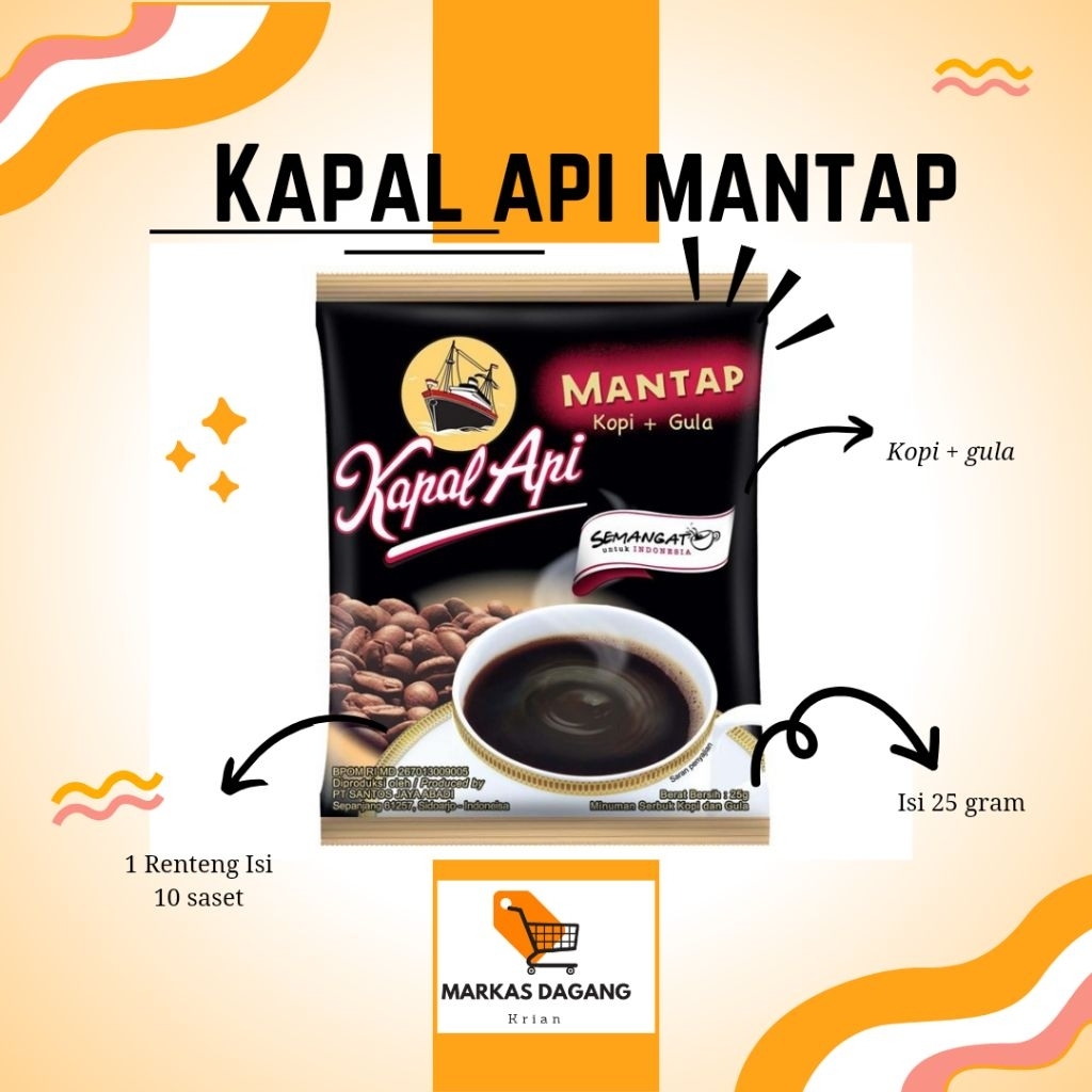 Kopi Kapal Api MANTAP 1 Renteng @ 10 sachet