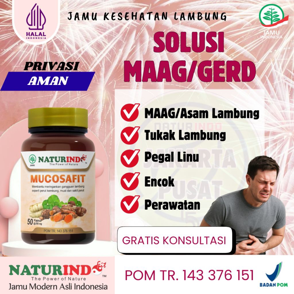 Obat Herbal Mucosafit Maag Asam Lambung Naik Nyeri Ulu Hati Perut Perih Mual Muntah Gerd Kembung Ses