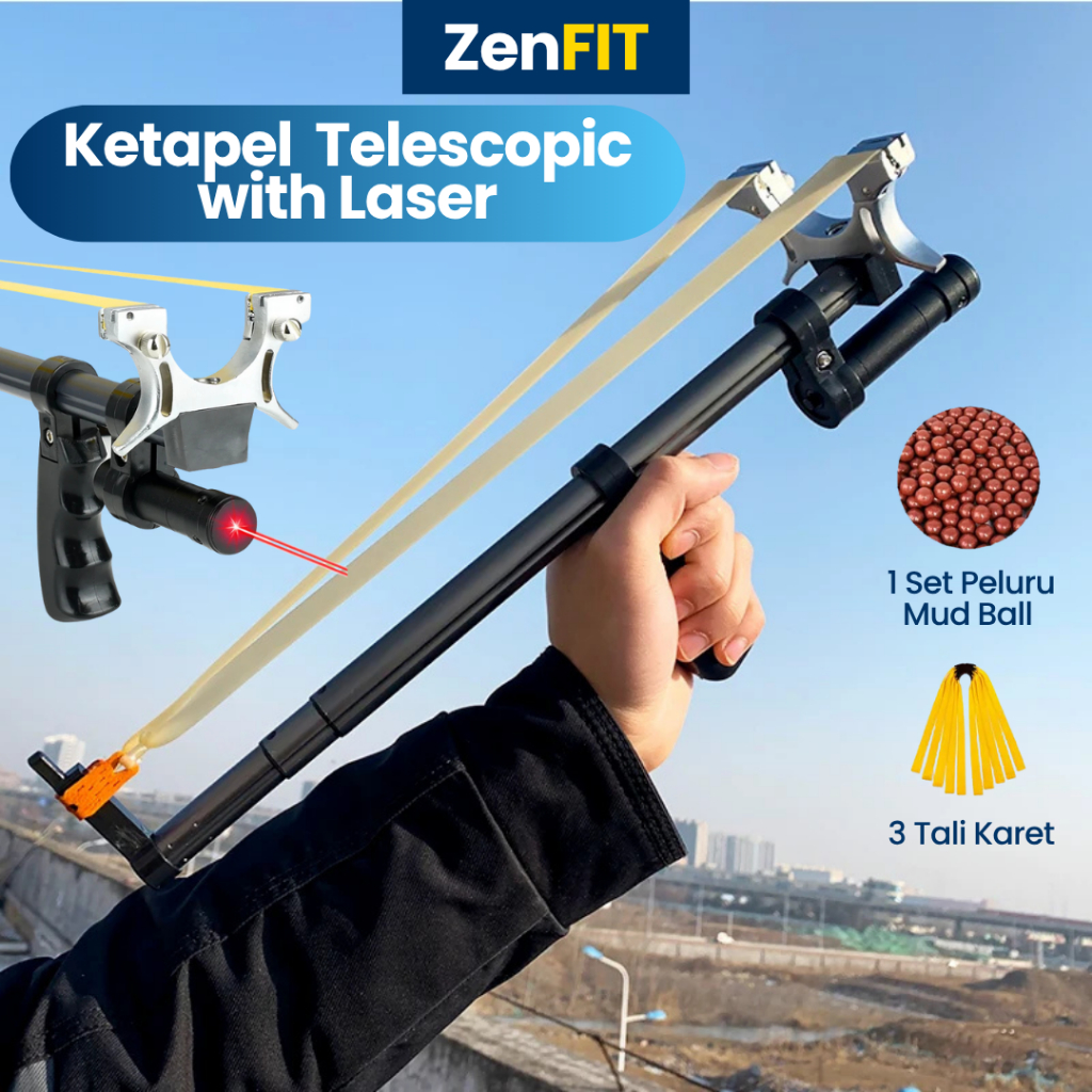 Ketapel Laser Telescopic Slingshot Set - Alat Lontar