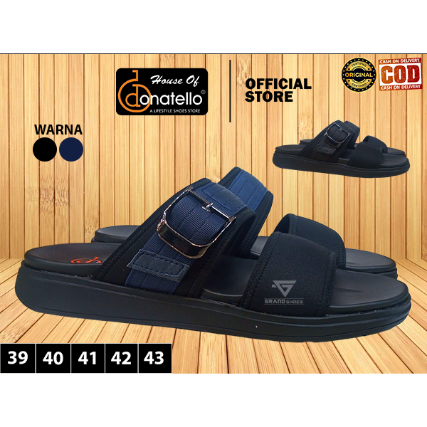 DONATELLO sandal selop slop sendal slip flat pria casual kasual laki laki original