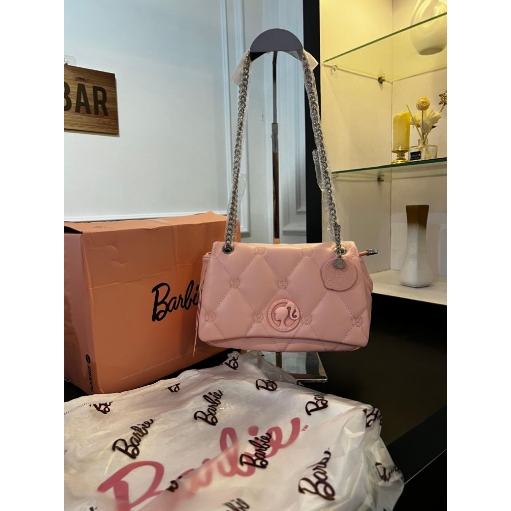 tas barbie pillow babypink