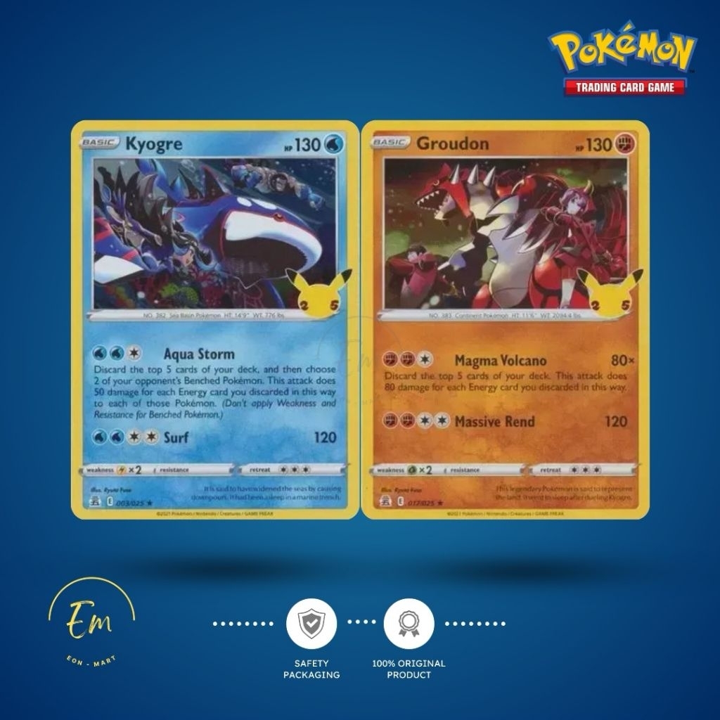 1 SET Kyogre & Groudon Pokemon Celebrations - Connected Art TCG Pokemon English