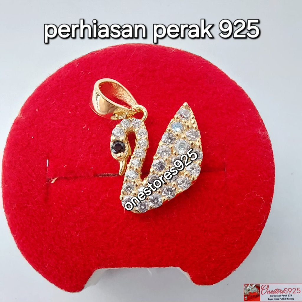 LIONTIN ANGSA PERAK 925 LAPIS EMAS KUNING