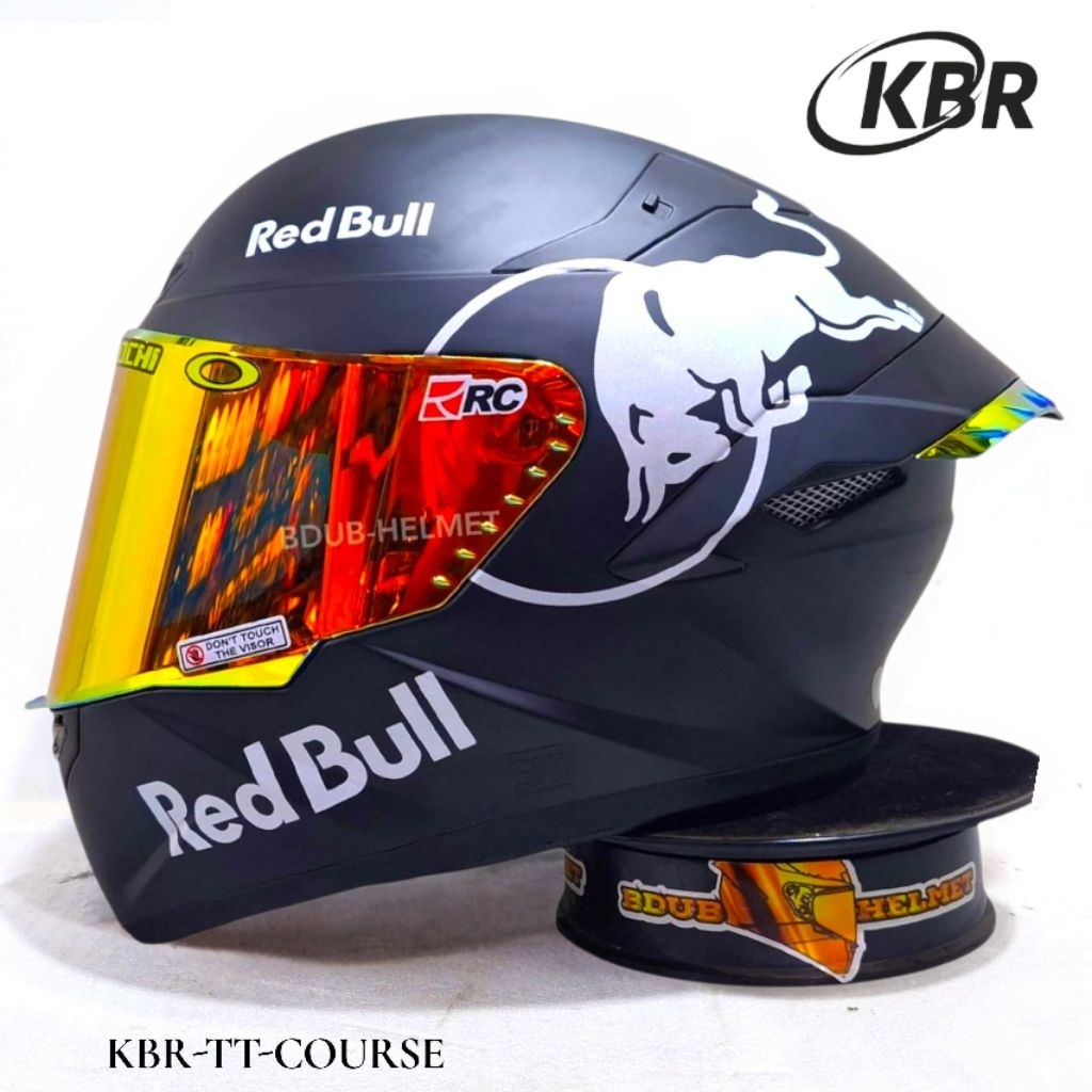 Helm full face TTC | TT Course kbr paket ganteng RED-BULL