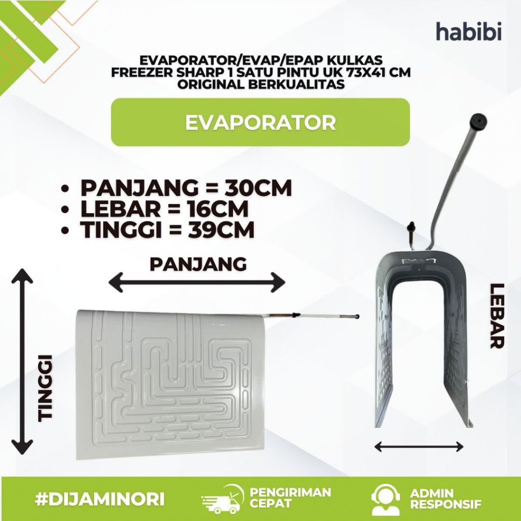 EVAP KULKAS SHARP 73 X 41 EVAPORATOR SHARP FREEZER 6 RAK