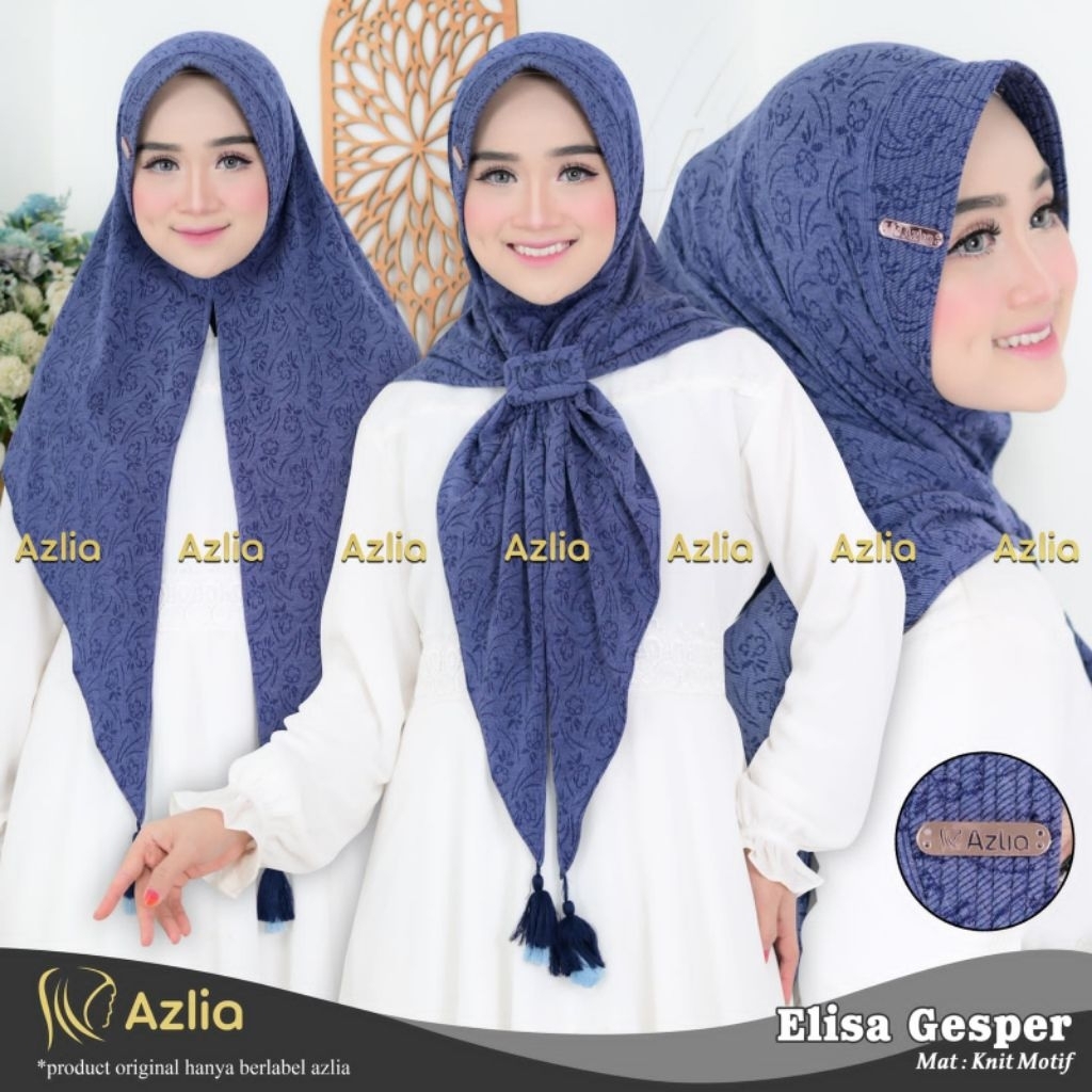 ✨ HIJAB AZLIA ELISA // HIJAB SEGIEMPAT INSTAN // HIJAB INSTAN GESPER // HIJAB GROSIR ✨