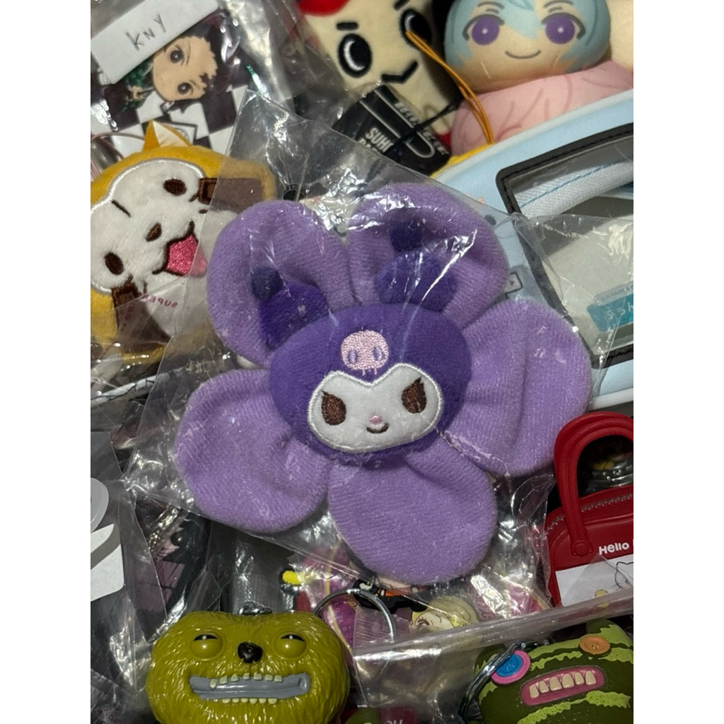 flower plush keychain sanrio kuromi original