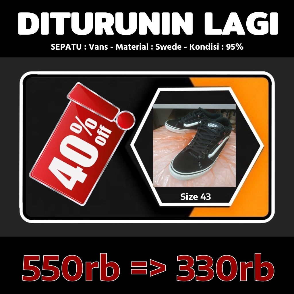 sepatu vans second size 43