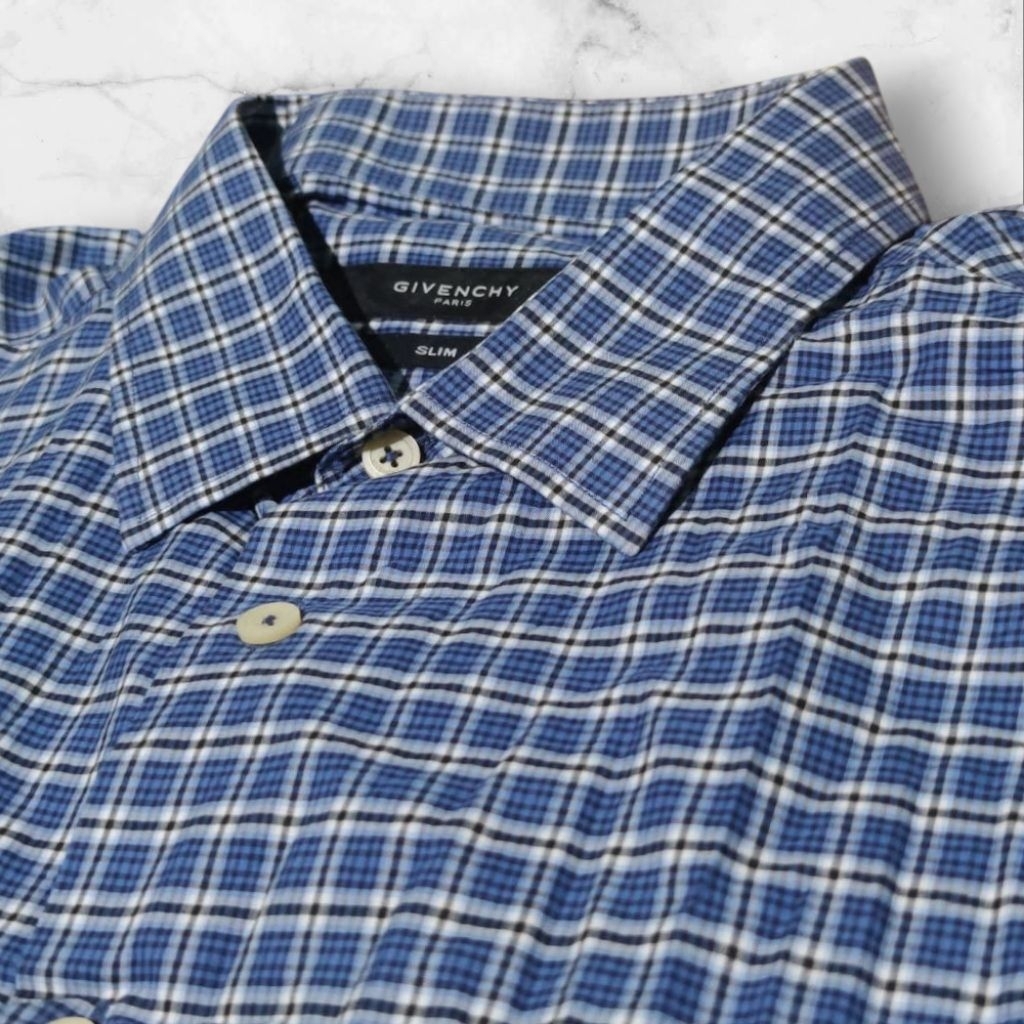 KEMEJA GIVENCHY SOFT BLUE LUXURY ORIGINAL PARIS RARE
