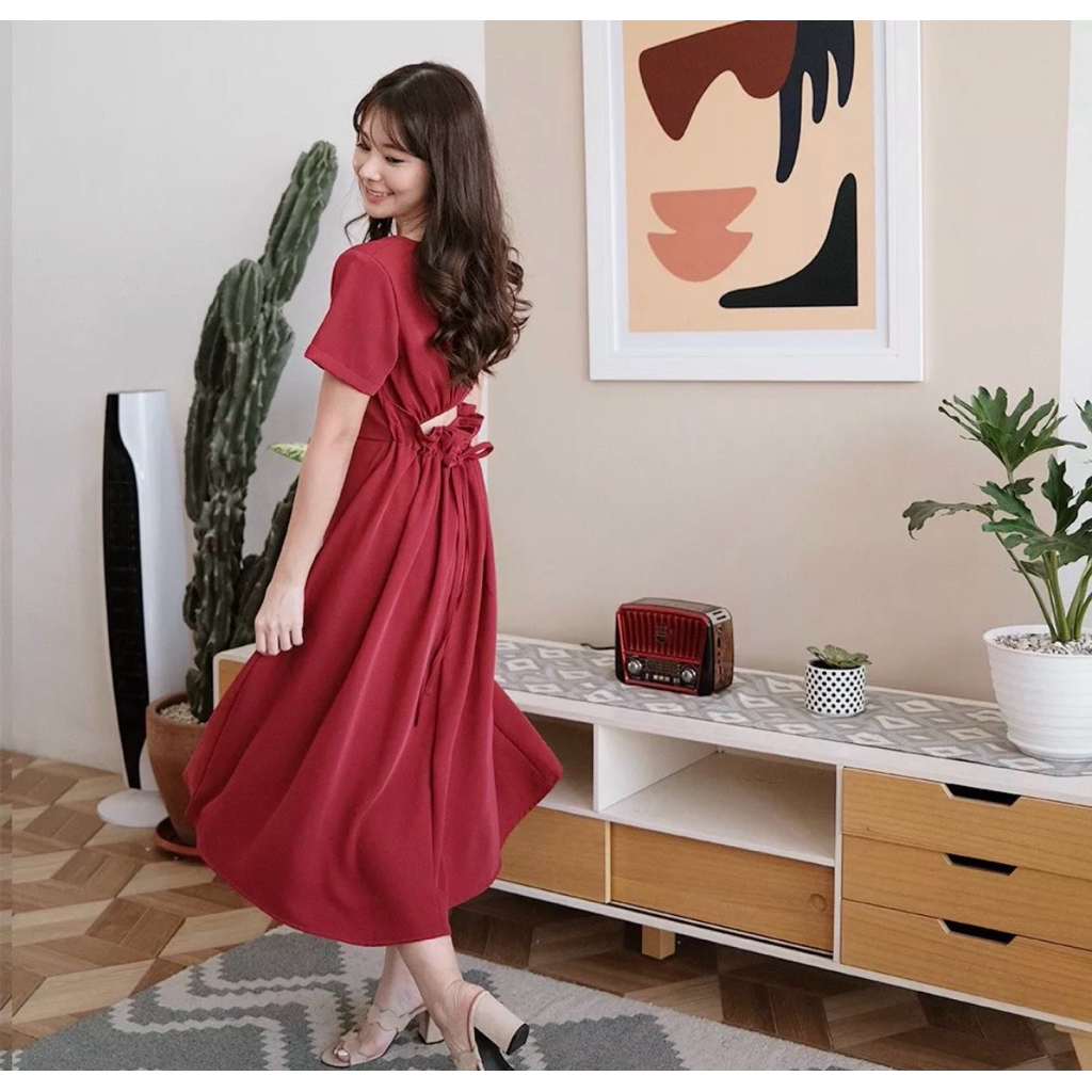 Preloved Lolliestory Dress Red / Dress Natal / Dress Imlek