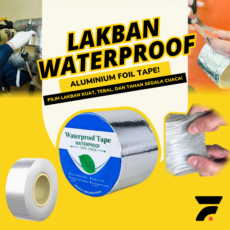 Lakban Tape Alumunium Foil Butyl Super Anti Bocor Rembes Krembes Air Penambal Perekat Atap Rumah Gen