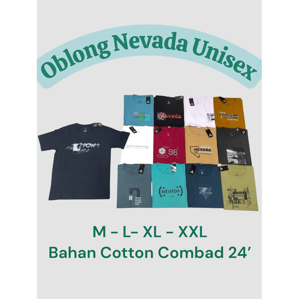 Kaos Oblong Nevada Unisex Bahan Cotton Combed 24’s