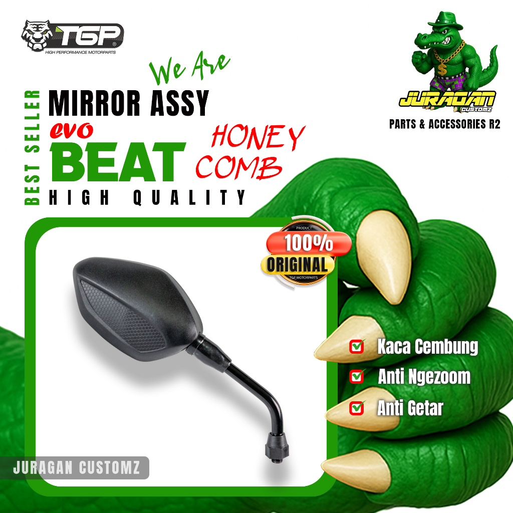 Spion TGP Evo Beat Honeycomb Aksesoris Variasi Honda Vario Scoopy Genio Beat Street CB150 Spacy