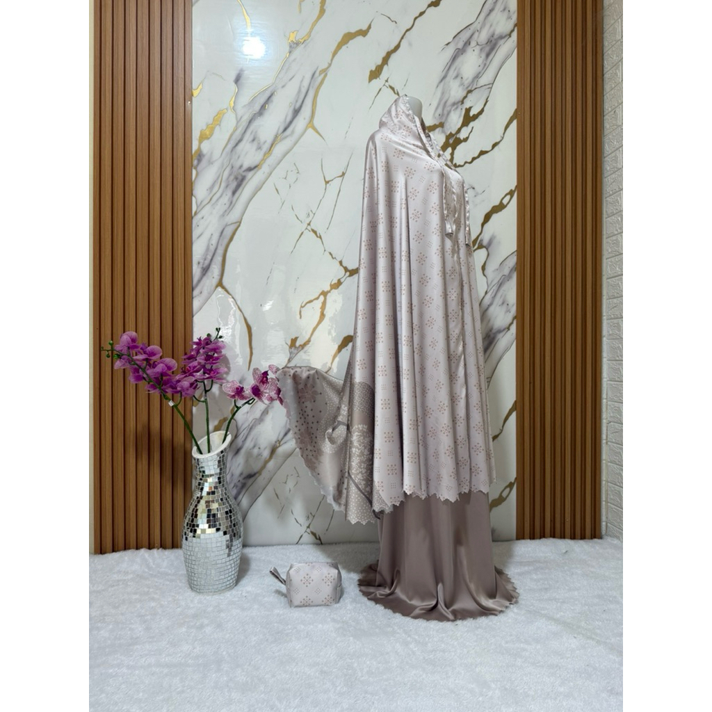 Mukena Traveling armani silky dewasa jumbo 2 in 1 luser cut mini pouch NAZIYA MUKENA