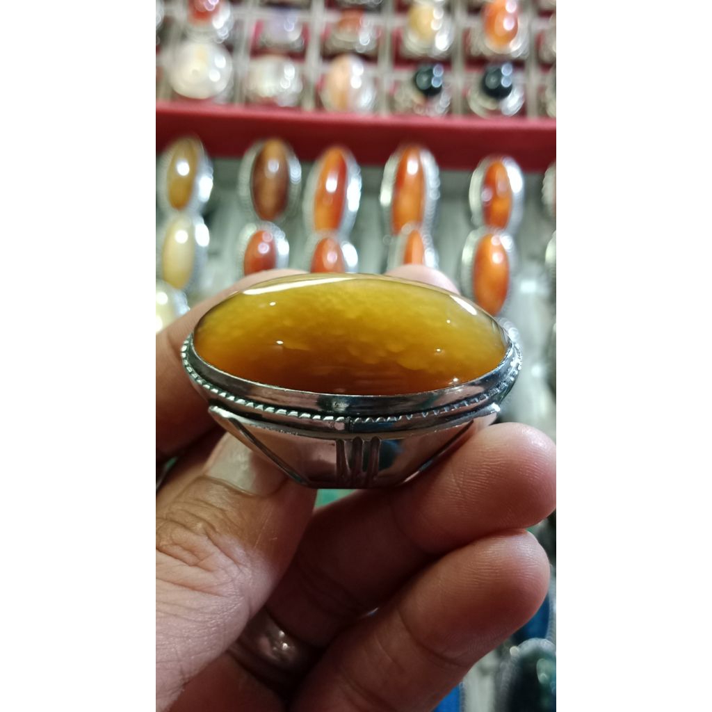 batu cincin pandan nanas lumut dim 47*22*13 size ring 8,7