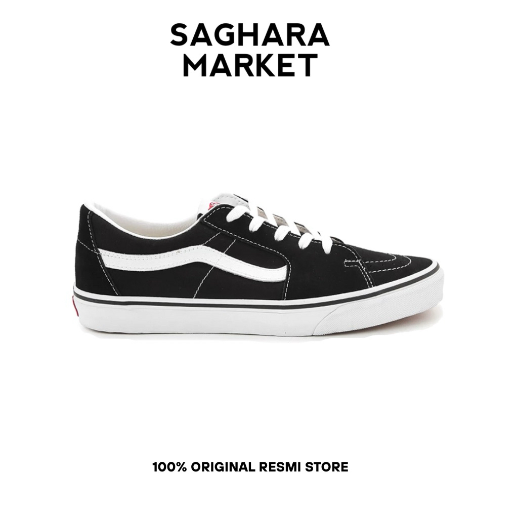Sepatu Sneakers VNS Sk8 Low Black White (Original Resmi Navya)