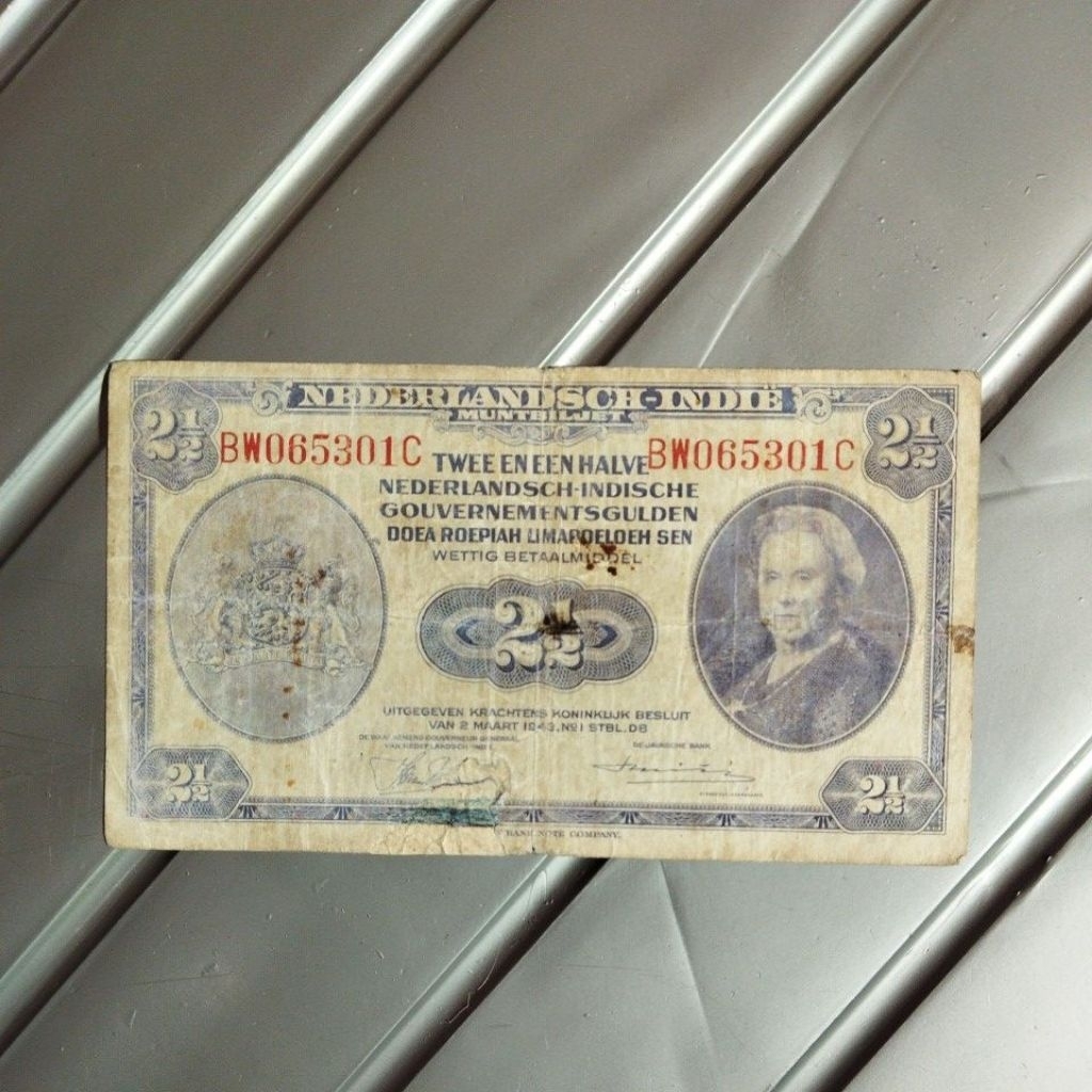 2,5 gulden NICA thn 1943 bekas beredar asli sesuai foto