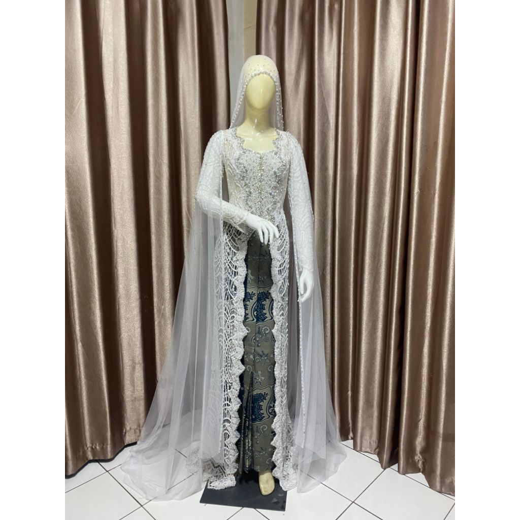 kebaya pengantin putih akad fullpayet depan belakang kebaya / kebaya modern /kebaya akad