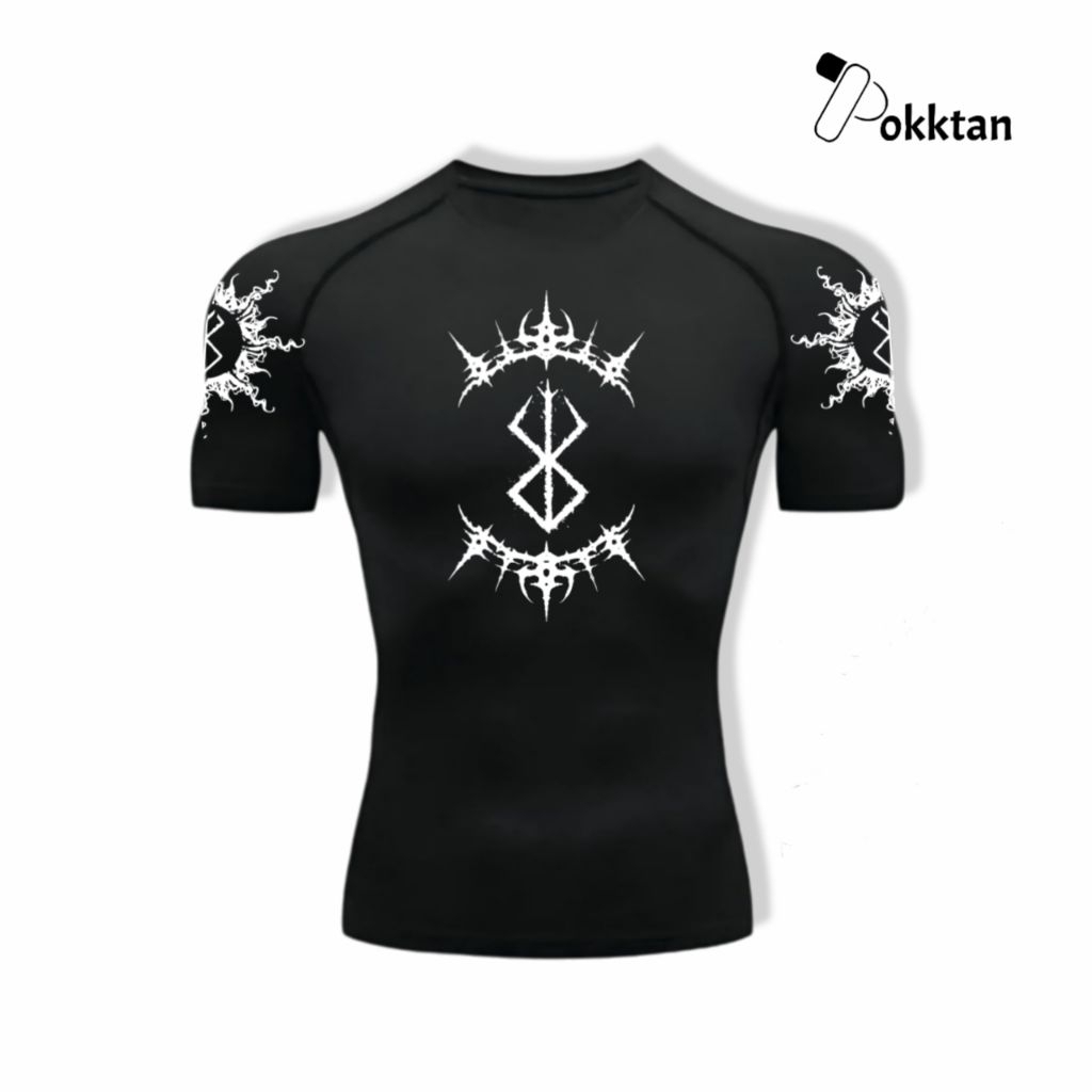 Kaos Olahraga Compression Shirt Short Sleeve Berserk Guts Devil Brand Of Sacrifice / Kaos Olahraga K