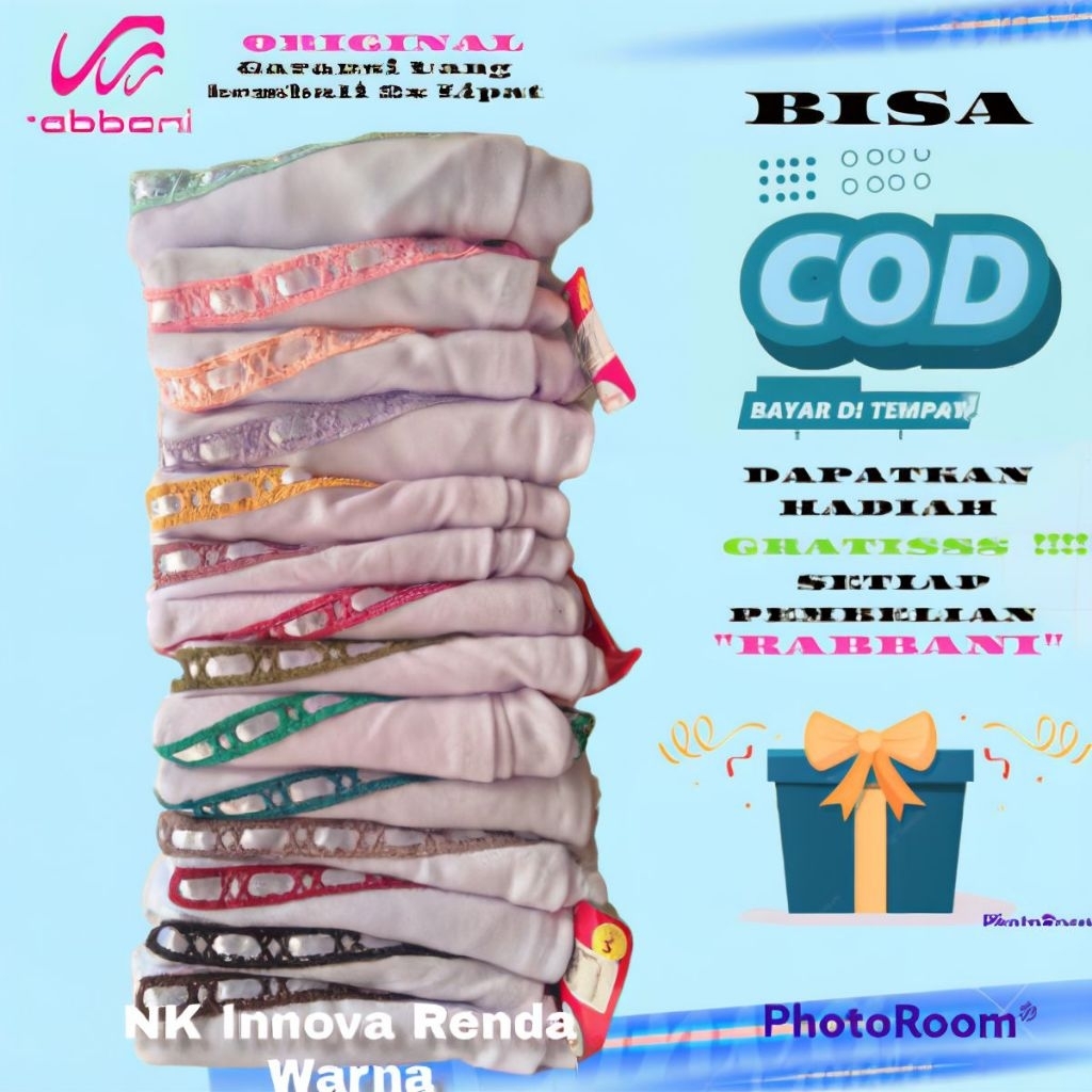 Rabbani - Kerudung Sekolah Instan Rabbani Innova Putih Renda Warna