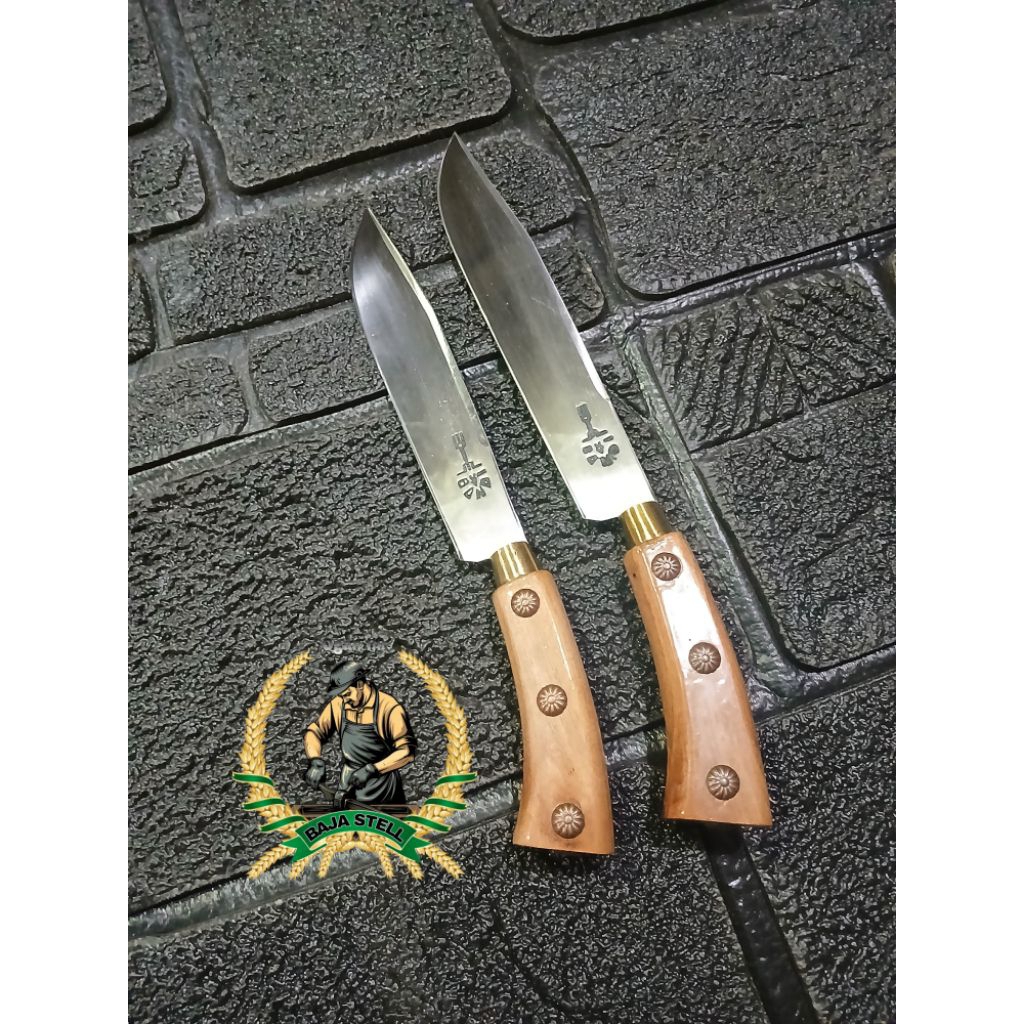 Pisau Garpu Baja PER Asli dan Sarung Kulit