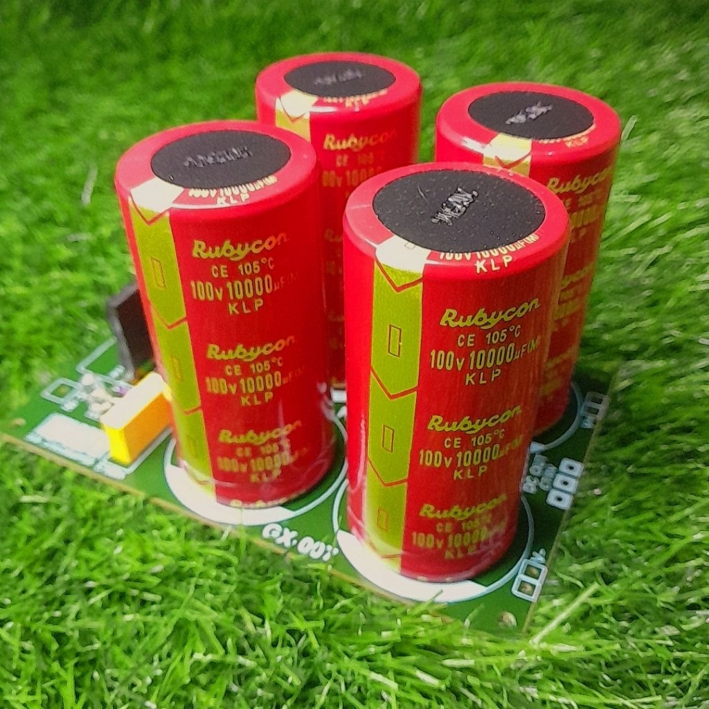 PCB PSU 4 ELCO 100V 10000UF RUBYCON MERAH KLP 1SET