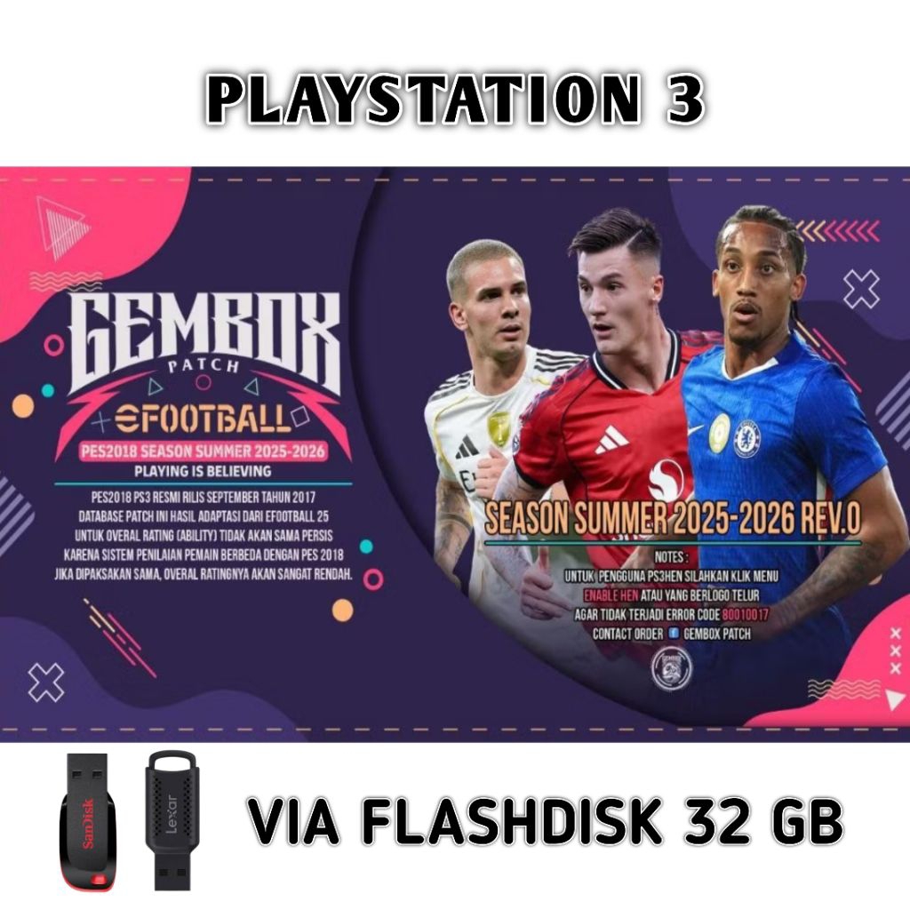 Flashdisk Isi Game Bola Ps3 Gembox Patch Terbaru