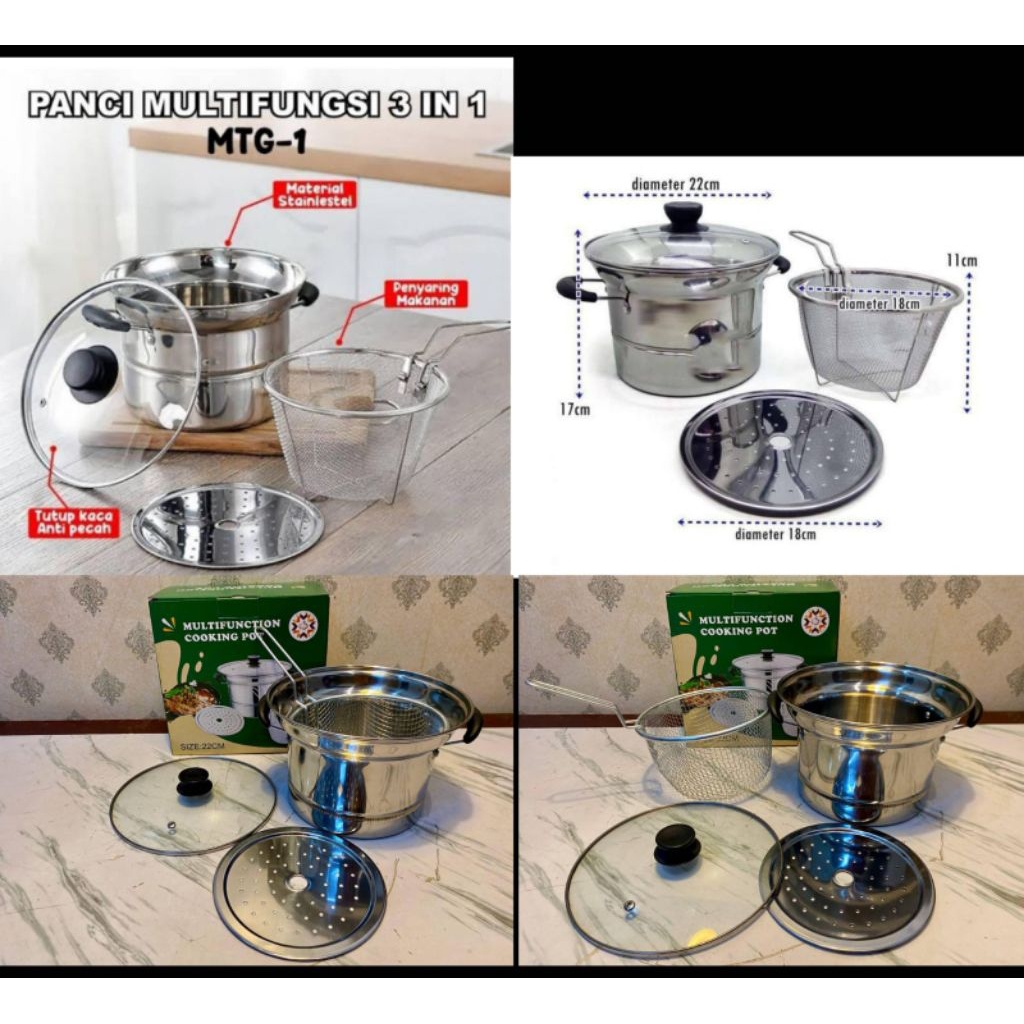 Panci 3 in 1 multifungsi panci kentang