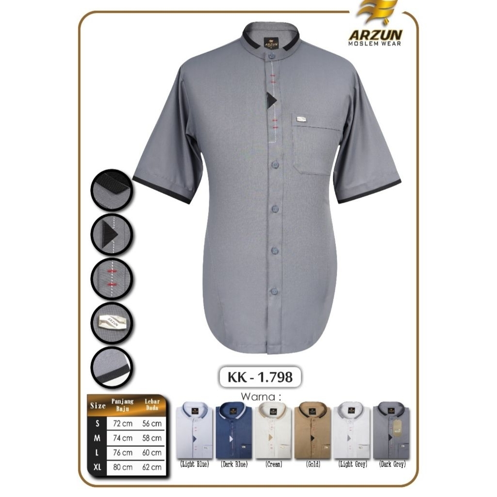Koko Merek ARZUN Kemeja Koko Pria Dewasa