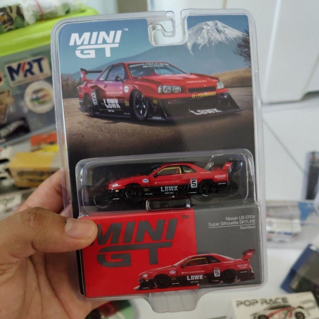 Mini GT Nissan R34 LBWK Super Silhouette Skyline Red Black (BLISTER)