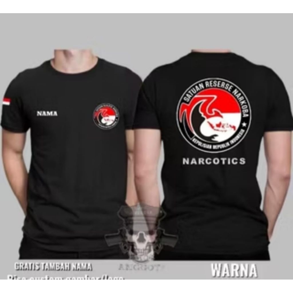 KAOS Satuan Reserse Narkoba - Narcotic T-shirt Hitam Pria