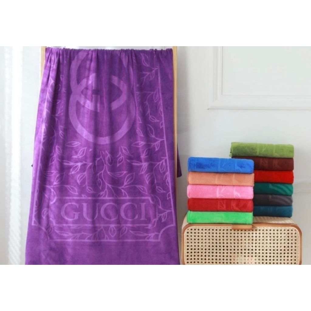 HANDUK JUMBO GUCCI EMBOS DAN GUCCI BORDIR NYERAP BAHAN KATUN