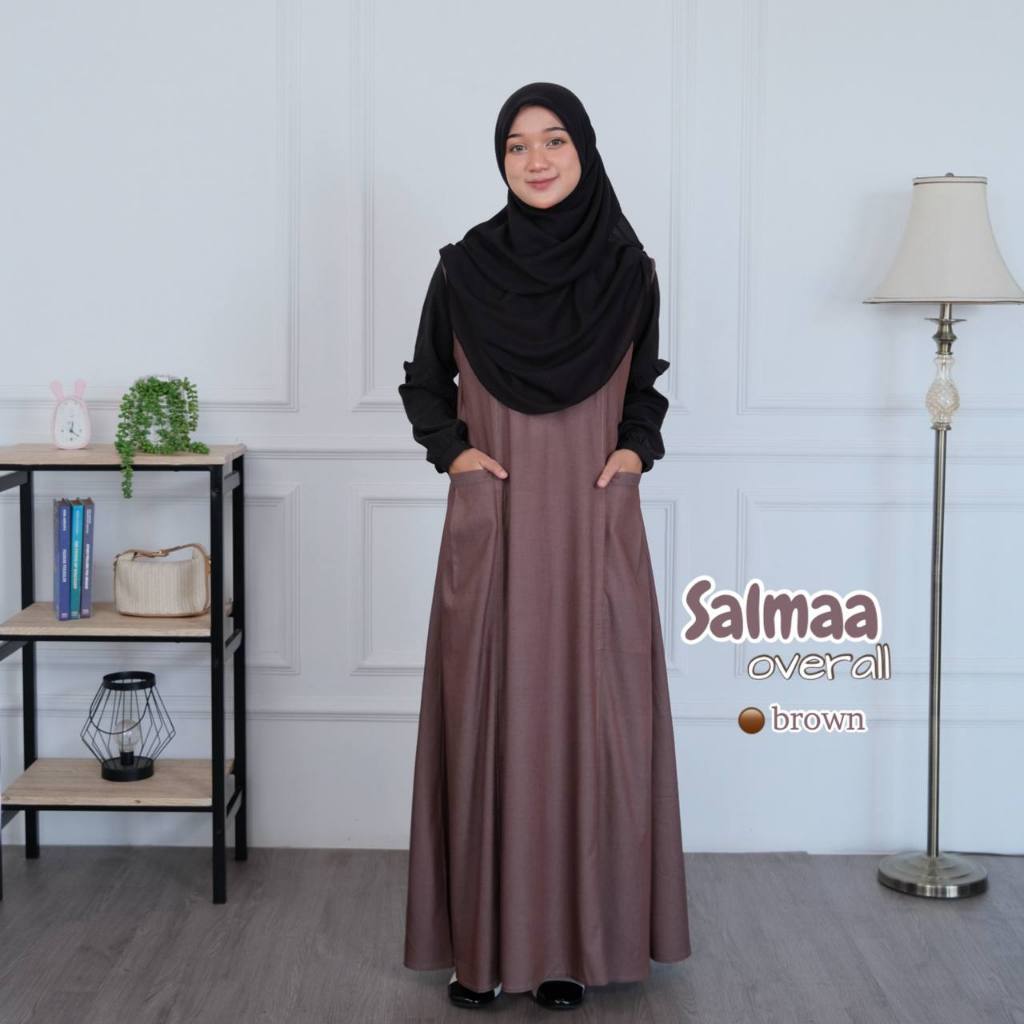 RISKIRICH Salmaa | Gamis 2 in 1 Outer Inner Terpisah | Outfit Remaja Kekinian