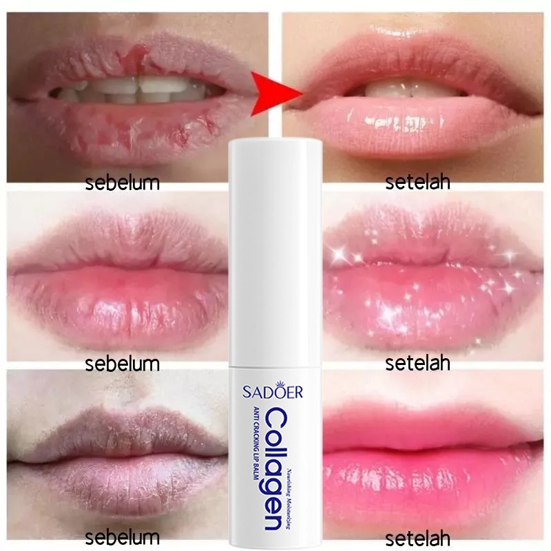Lip Balm lip mask Serum bibir pelembab bibir Collagen Lip Care pelembab bibir kering dan pecah-pecah