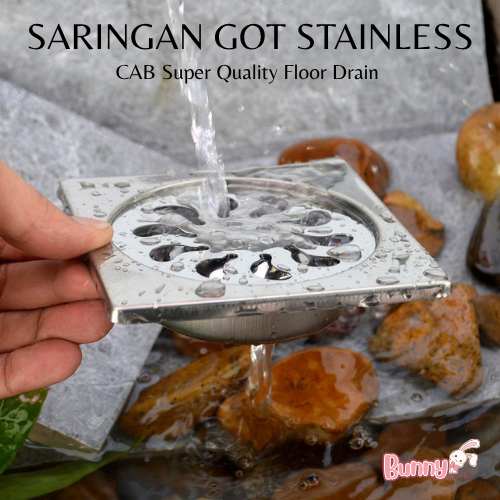 (BunnyS) floor drain Saringan Got Kamar Mandi Stainless steel / Floor Drain Stainless Merk CAB / Afu