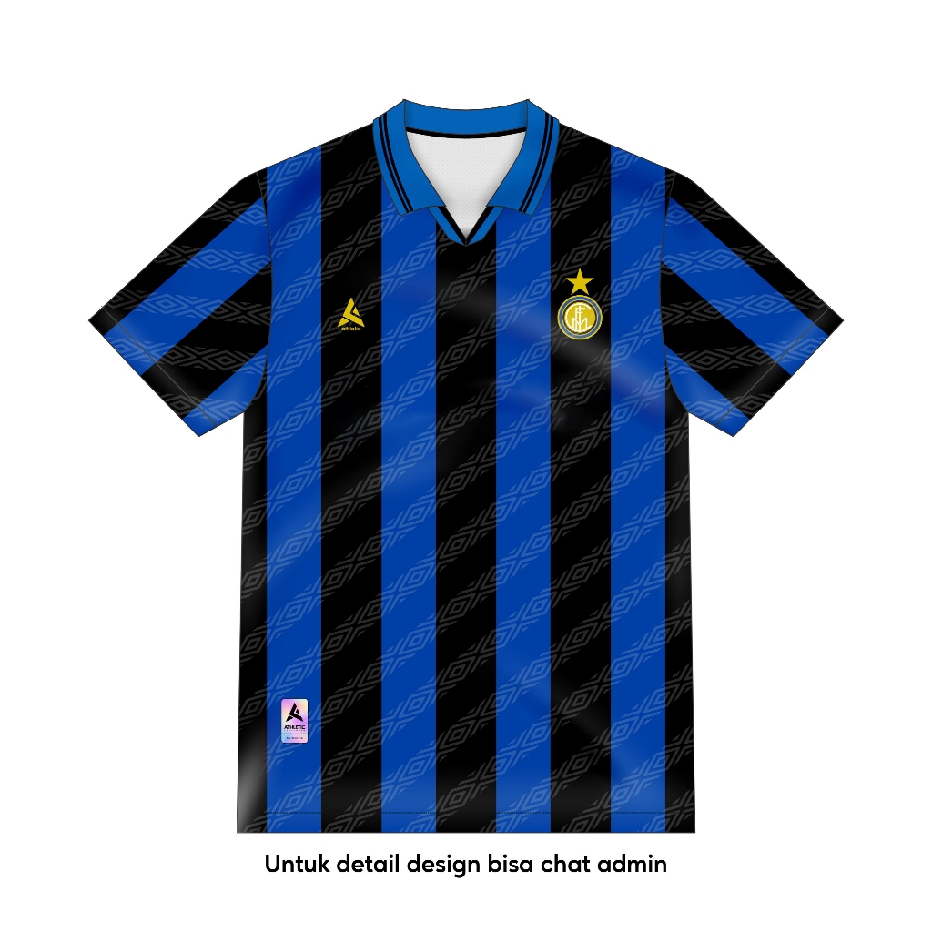 ATHLETIC SPORTWEAR - Jersey Vintage Bola Fantasy Inter Home 1995-96 Fullprinting Casual - Atasan
