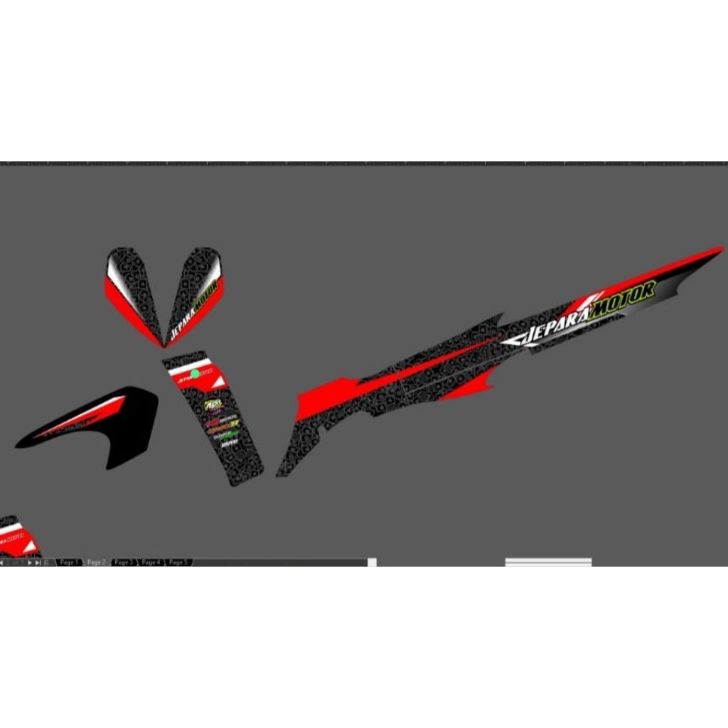STRIPING Fizr custom racing merah hitam